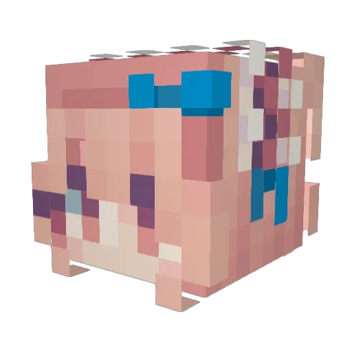 Eccleria Minecraft avatar head, 3D render