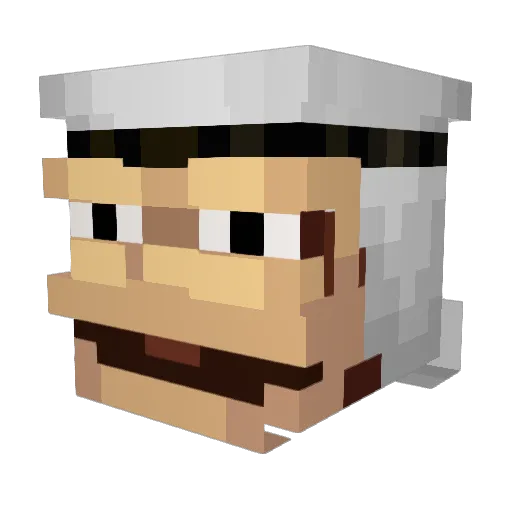 Echidnut Minecraft avatar head, 3D render