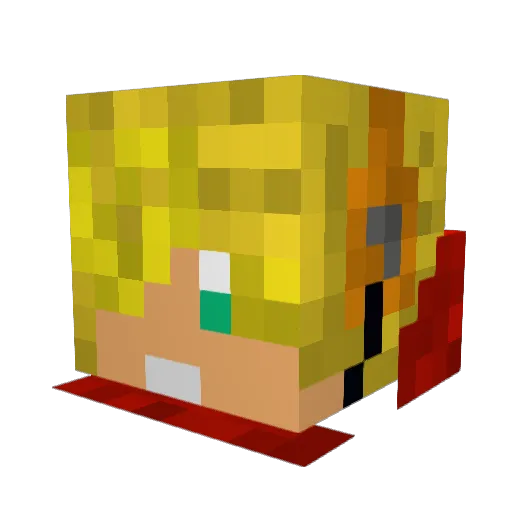 Echizan Minecraft avatar head, 3D render