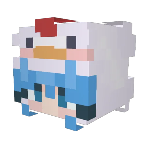 EchoRirika Minecraft avatar head, 3D render