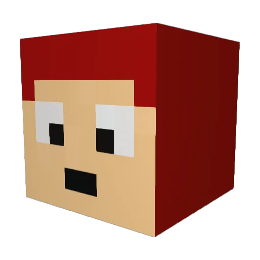 EchoZeeb Minecraft avatar head, 3D render