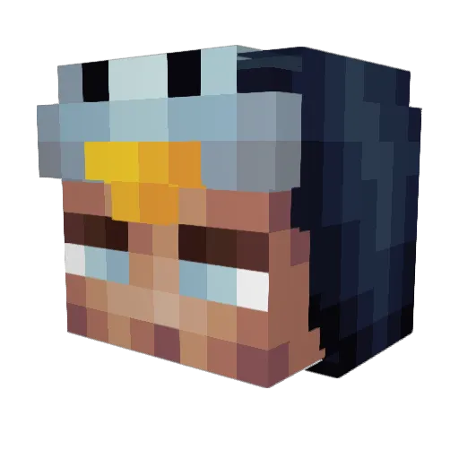 Echo_ Minecraft avatar head, 3D render