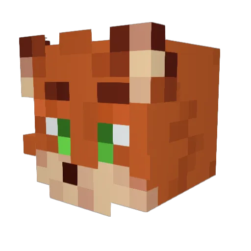 Echo_The_Fox Minecraft avatar head, 3D render