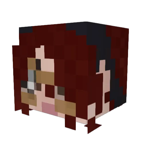 Echojia Minecraft avatar head, 3D render