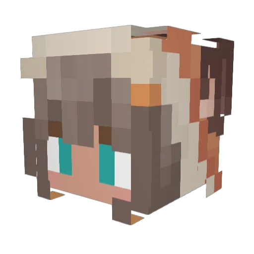 Echoxi_ Minecraft avatar head, 3D render