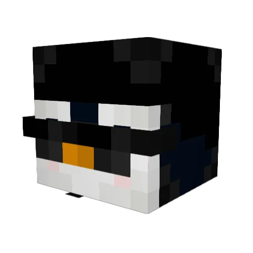 EciPinguin Minecraft avatar head, 3D render