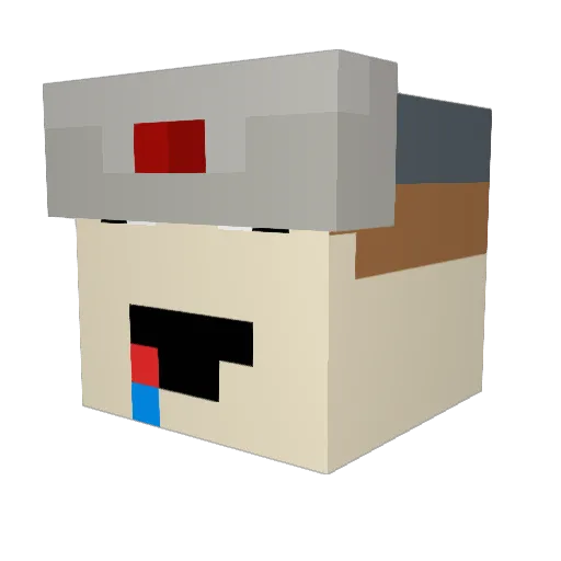 Ecid__r3 Minecraft avatar head, 3D render