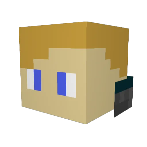 Ecktoss Minecraft avatar head, 3D render