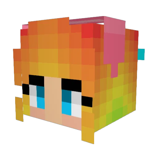 Eclaire21 Minecraft avatar head, 3D render