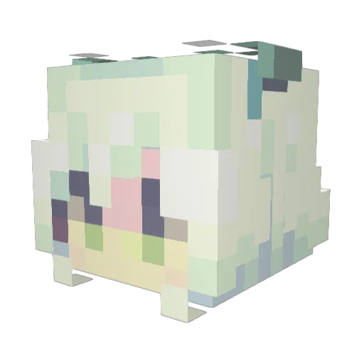 Eclos Minecraft avatar head, 3D render