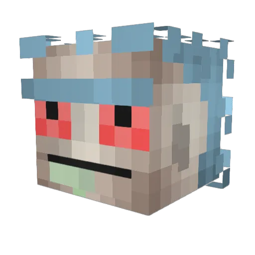 Eclypso24 Minecraft avatar head, 3D render