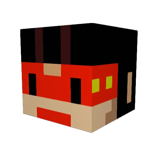 EcmxD Minecraft avatar head, 3D render