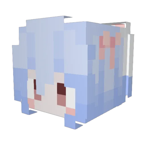 EcoNeco Minecraft avatar head, 3D render