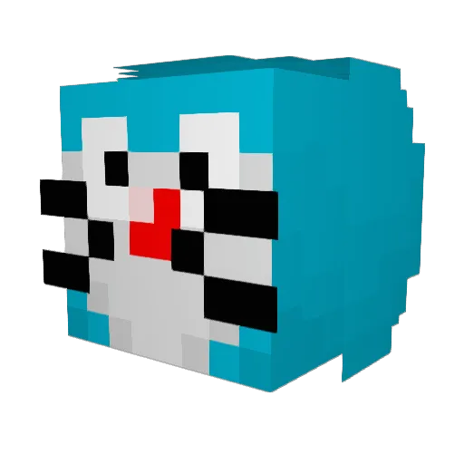 Eco_Pia Minecraft avatar head, 3D render