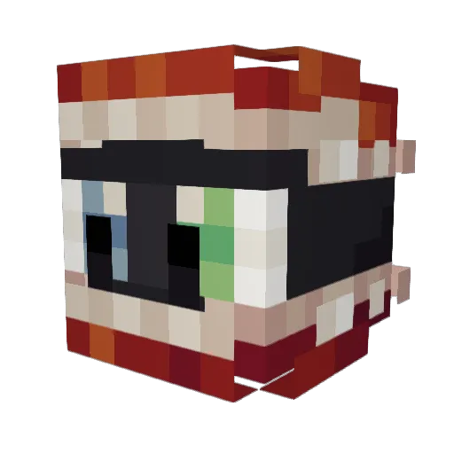 Ecolipse Minecraft avatar head, 3D render