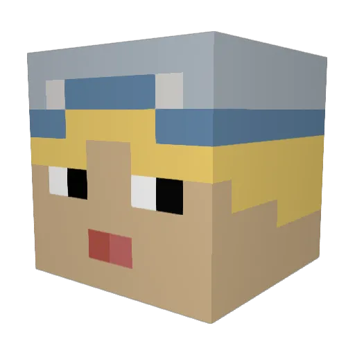 Ecooooon Minecraft avatar head, 3D render