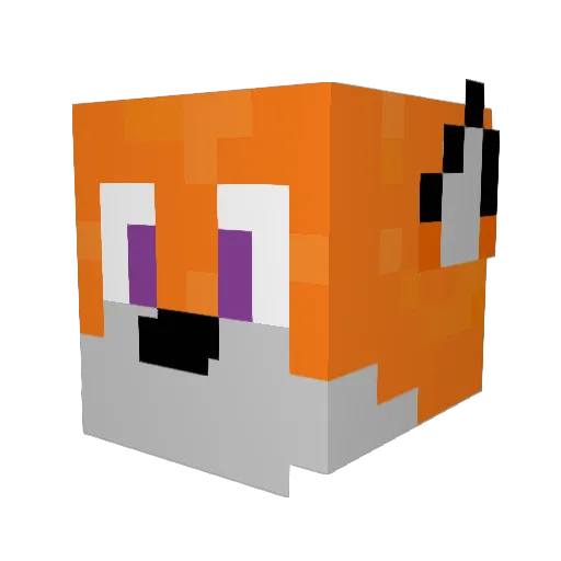 EcstaticFox Minecraft avatar head, 3D render
