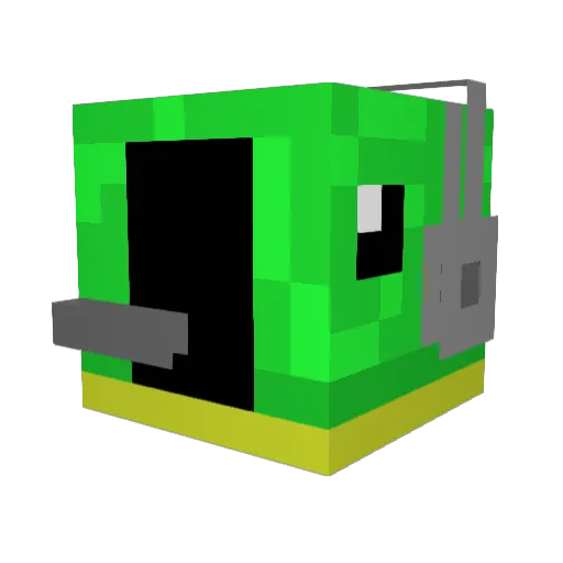 Ecureuilun Minecraft avatar head, 3D render