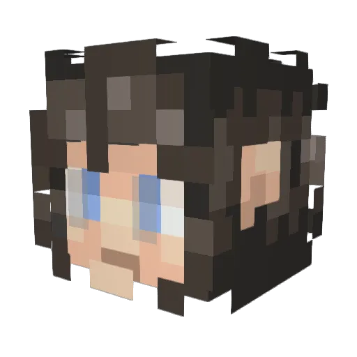 EdAsner Minecraft avatar head, 3D render