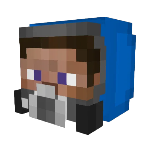 Ed_Enderman Minecraft avatar head, 3D render