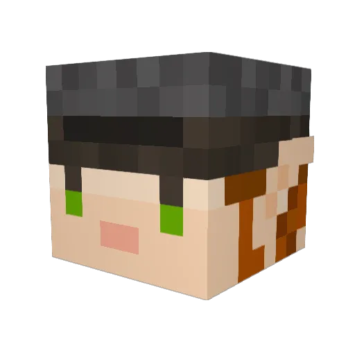 Ed_Partridge Minecraft avatar head, 3D render