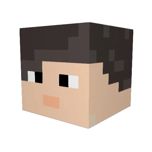 Ed_White Minecraft avatar head, 3D render