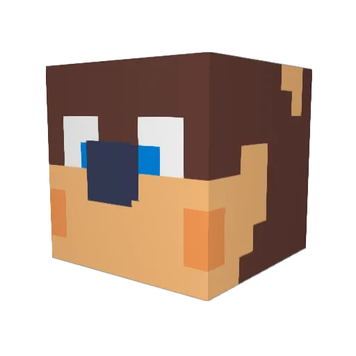EddVids Minecraft avatar head, 3D render