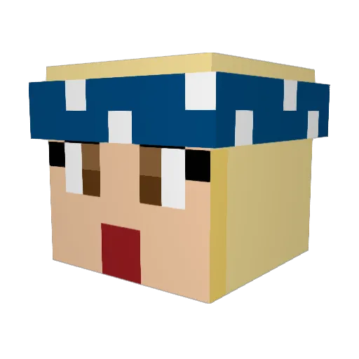 EddieDelRey Minecraft avatar head, 3D render