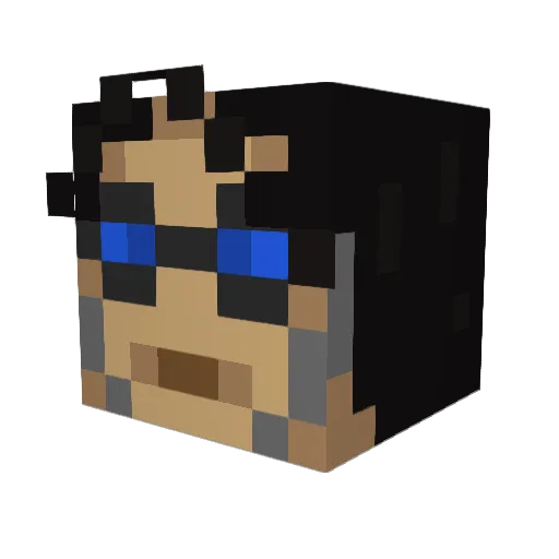 Eddiemother Minecraft avatar head, 3D render