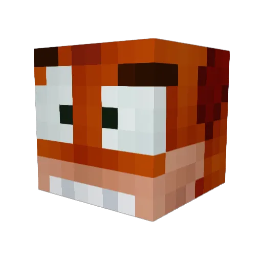 Eddu Minecraft avatar head, 3D render