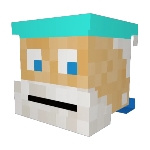 EddyPom Minecraft avatar head, 3D render