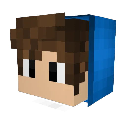 Eddybunny Minecraft avatar head, 3D render