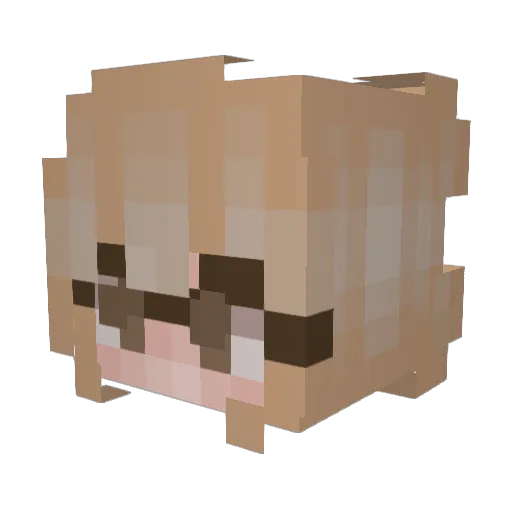 Edeleo Minecraft avatar head, 3D render