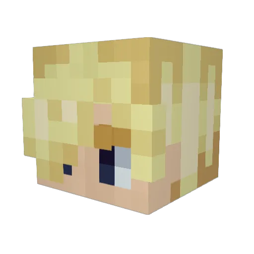 EdenLive Minecraft avatar head, 3D render