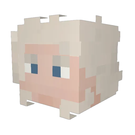 Edenouille Minecraft avatar head, 3D render