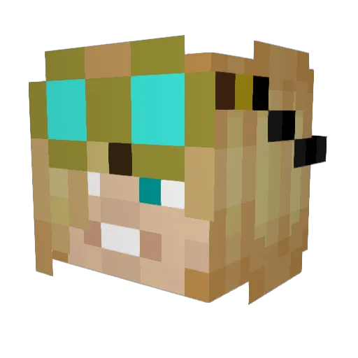 Edere Minecraft avatar head, 3D render