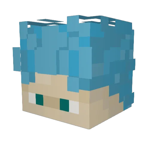Edfernape Minecraft avatar head, 3D render