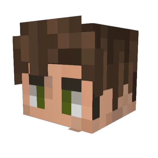 EdgarMC Minecraft avatar head, 3D render