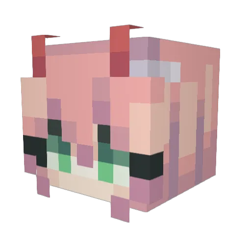 Edge_a Minecraft avatar head, 3D render