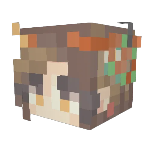 Edhra Minecraft avatar head, 3D render