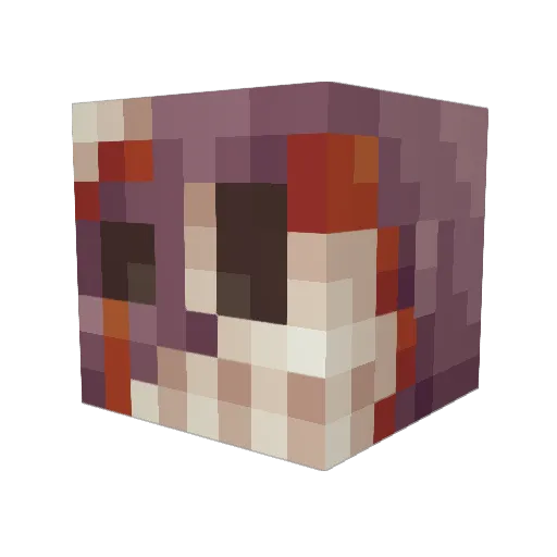 Edhysan Minecraft avatar head, 3D render