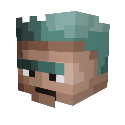 EdibleClout Minecraft avatar head, 3D render