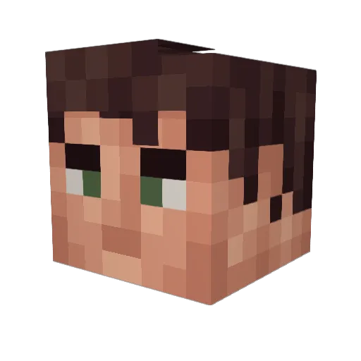 Edical Minecraft avatar head, 3D render