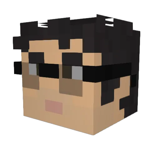 Edicem Minecraft avatar head, 3D render
