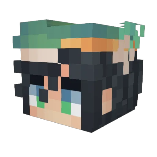 Edin7 Minecraft avatar head, 3D render