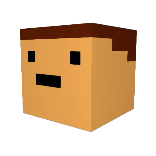 Edinede Minecraft avatar head, 3D render