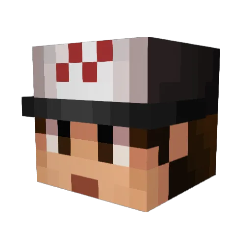 EdisonPtss Minecraft avatar head, 3D render