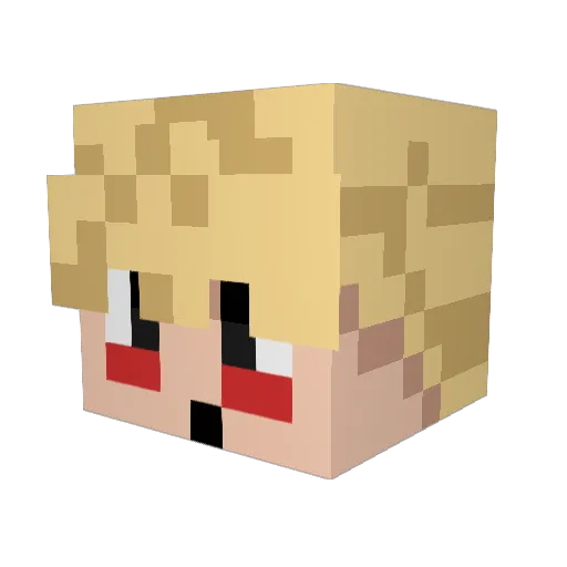 Edith80 Minecraft avatar head, 3D render