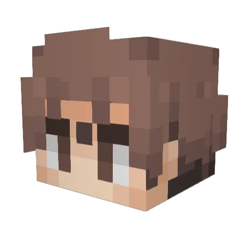 Edithy Minecraft avatar head, 3D render