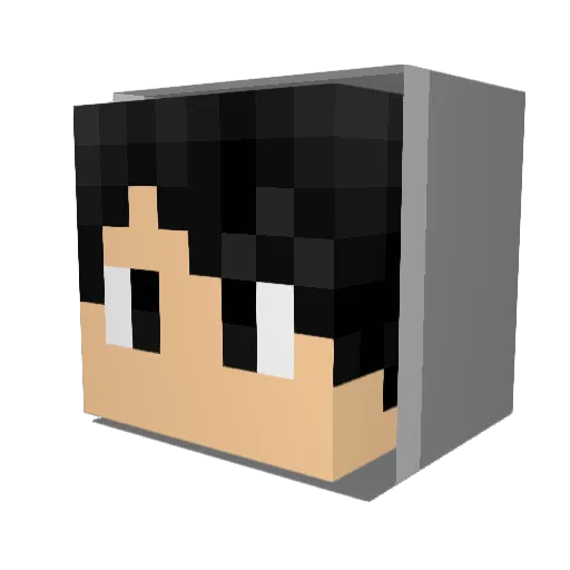 Editor_Baku Minecraft avatar head, 3D render